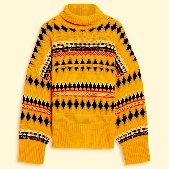 NWT RAG & BONE Willow Fair Isle wool turtleneck sweater $475. - Picture 3 of 8